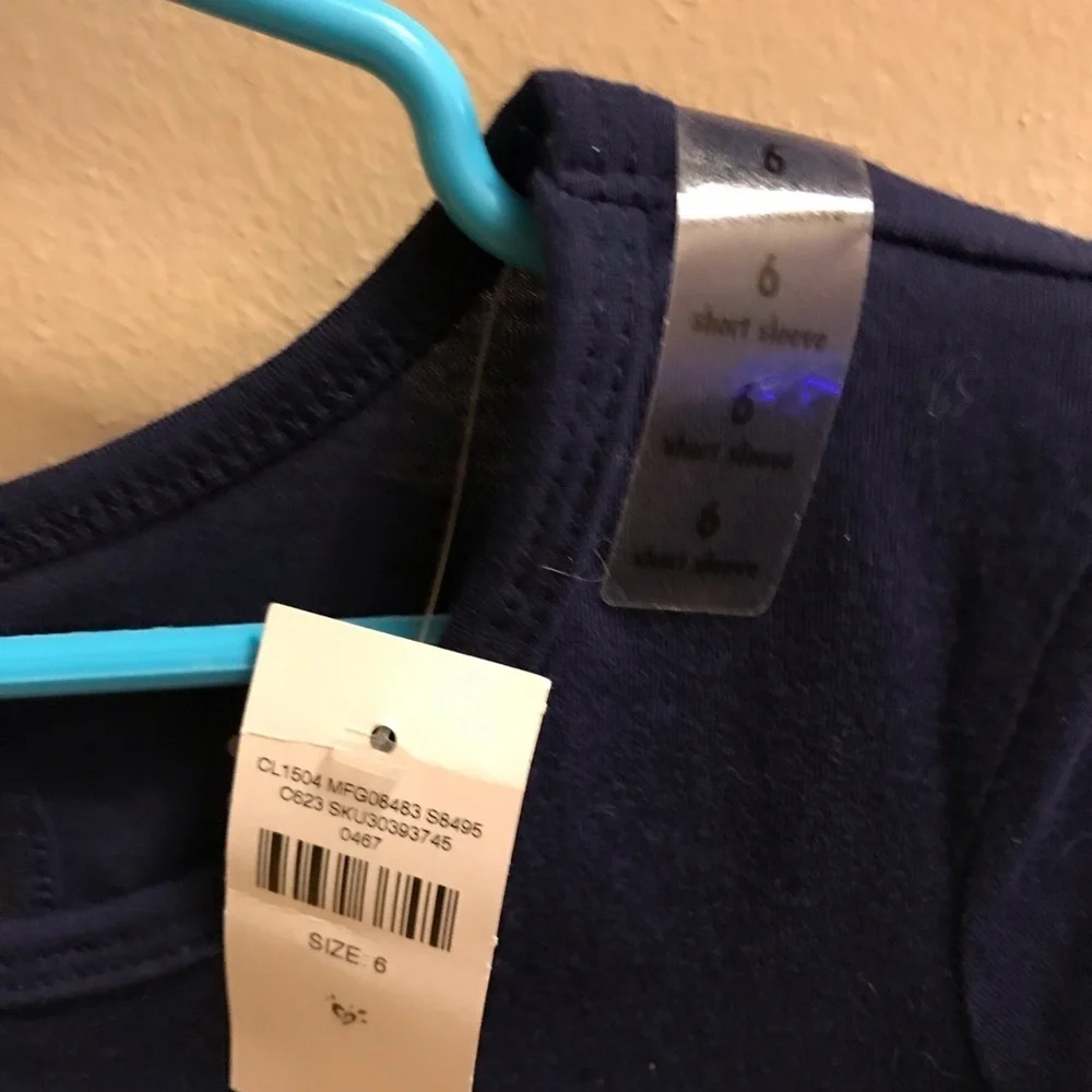 Justice girl’s blue t-shirt size 6.